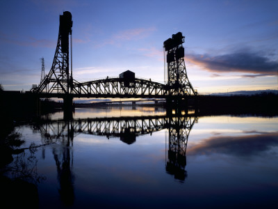 Newport Bridge, Middlesbrough, At Dusk by Joe Cornish Pricing Limited Edition Print image