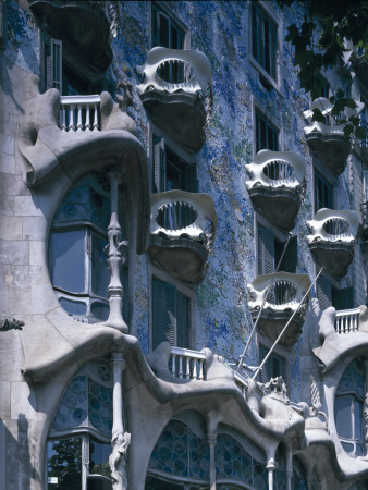 Casa Batllo, Barcelona, 1904-6, Detail Of Balconies, Architect: Antoni Gaudi by John Edward Linden Pricing Limited Edition Print image