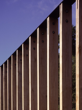 Gateway Orientation Centre, Loch Lomond, Scotland, Oak Fins And Blue Sky Detail by Keith Hunter Pricing Limited Edition Print image