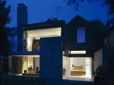 House Extension, Chiswick, Rear Elevation At Dusk, Architect: David Mikhail Architects by Nicholas Kane Pricing Limited Edition Print image