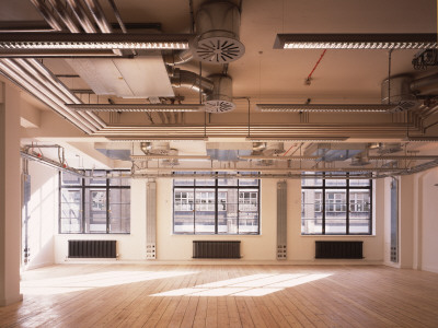 60 Whitfield Street W1, London, Empty Unit Interior With Sunlight, Epr Architects by Peter Durant Pricing Limited Edition Print image