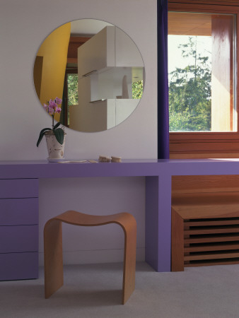Lone Oak Hall, East Sussex - Dressing Table With Corin Mellor Ply Stool, Architect: Michael Wilford by Richard Bryant Pricing Limited Edition Print image
