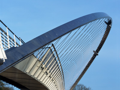 Millennium Bridge Across The River Ouse, York, Cantilevered Curve With Tensile Fixings by Richard Bryant Pricing Limited Edition Print image