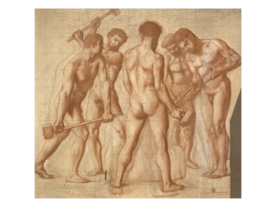 Les Forgerons, Étude Pour Le Travail (Décor Du Musée Des Beaux-Arts D'amiens ) by Pierre Puvis De Chavannes Pricing Limited Edition Print image