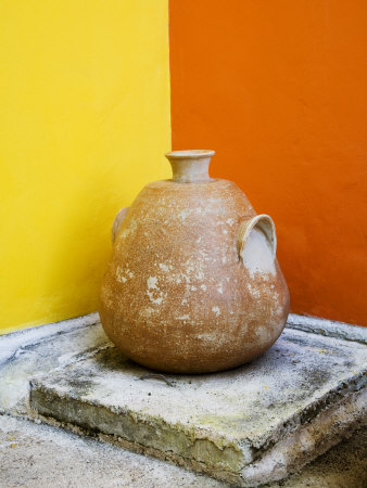 Courtyard Of Hotel Mediomundo, Merida, Yucatan, Mexico by Julie Eggers Pricing Limited Edition Print image