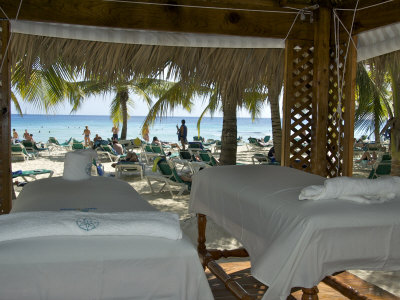 Massage Tables, Viva Wyndham Dominicus Beach, Bayahibe, Dominican Republic by Lisa S. Engelbrecht Pricing Limited Edition Print image