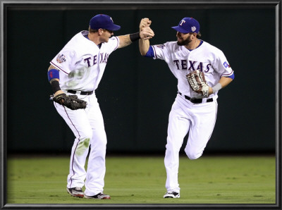 San Francisco Giants V Texas Rangers, Game 4: Josh Hamilton,Jeff Francoeur by Christian Petersen Pricing Limited Edition Print image