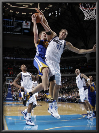 Golden State Warriors V Dallas Mavericks: David Lee And Dirk Nowitzki by Danny Bollinger Pricing Limited Edition Print image