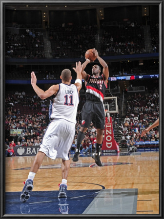 Portland Trail Blazers V New Jersey Nets: Wesley Matthews And Brook Lopez by David Dow Pricing Limited Edition Print image