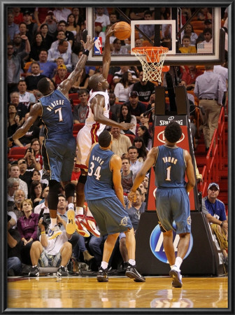Washington Wizards V Miami Heat: Joel Anthony And Andray Blatche by Mike Ehrmann Pricing Limited Edition Print image