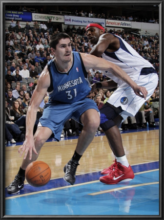 Minnesota Timberwolves V Dallas Mavericks: Darko Milicic And Brendan Haywood by Glenn James Pricing Limited Edition Print image