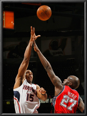 New Jersey Nets V Atlanta Hawks: Al Horford And Johan Petro by Kevin Cox Pricing Limited Edition Print image