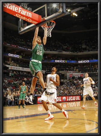 Boston Celtics V Charlotte Bobcats: Semih Erden And Dominic Mcguire by Kent Smith Pricing Limited Edition Print image