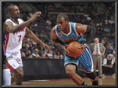 New Orleans Hornets V Detroit Pistons: Chris Paul And Ben Gordon by Allen Einstein Pricing Limited Edition Print image