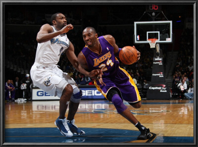 Los Angeles Lakers V Washington Wizards: Kobe Bryant And Gilbert Arenas by Ned Dishman Pricing Limited Edition Print image