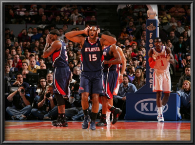 Atlanta Hawks V New York Knicks: Al Horford And Josh Smith by Jeyhoun Allebaugh Pricing Limited Edition Print image