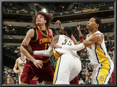 Cleveland Cavaliers  V Indiana Pacers: Anderson Varejao, Roy Hibbert And Danny Granger by Ron Hoskins Pricing Limited Edition Print image