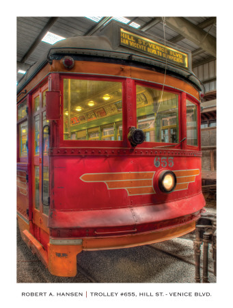 Trolley #655, Hill St, Venice Blvd by Robert A. Hansen Pricing Limited Edition Print image