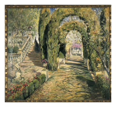 Garden Of The Castle Of Can Feu by Joan Vila Cinca Pricing Limited Edition Print image