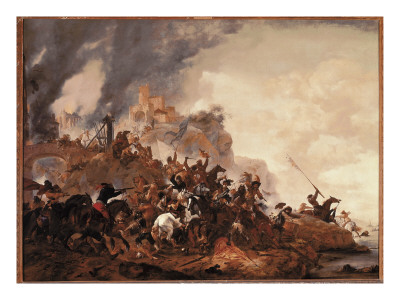 Cavalry Making A Sortie From A Fort On A Hill by Philips Wouwerman Pricing Limited Edition Print image