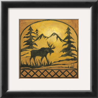Lodge Moose Silhouette by Chariklia Zarris Pricing Limited Edition Print image