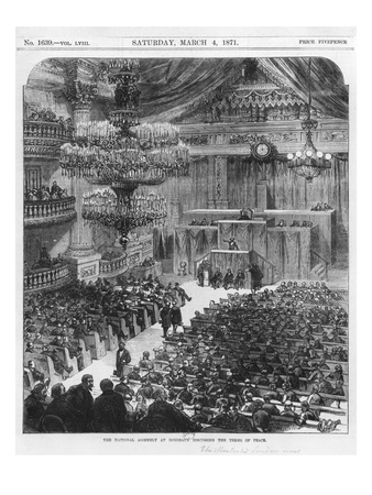 The National Assembly At Bordeaux Discussing The Terms Of Peace, The 4Th Of March 1871 by English School Pricing Limited Edition Print image