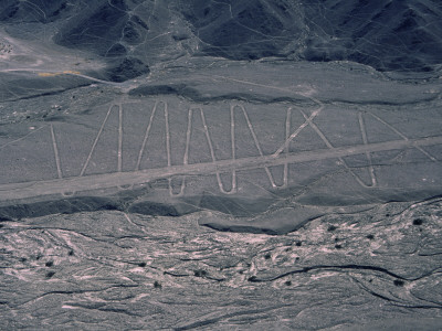 Aerial View Of Nazca Lines On Mountain Side, Peru, South America by Robert Fulton Pricing Limited Edition Print image