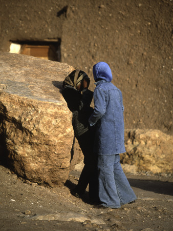 Two Girls Talking, Morocco by Michael Brown Pricing Limited Edition Print image
