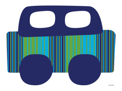 Blue Stripe Car by Avalisa Pricing Limited Edition Print image