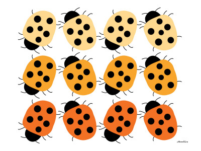 Orange Lady Bug Family by Avalisa Pricing Limited Edition Print image