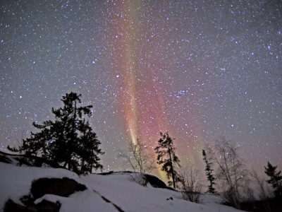 Northern Lights During Snow, Northwest Territories, March 2008, Canada by Eric Baccega Pricing Limited Edition Print image