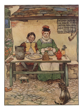 Illustration From Little Jack Sprat Of Couple Eating by Frank Adams Pricing Limited Edition Print image