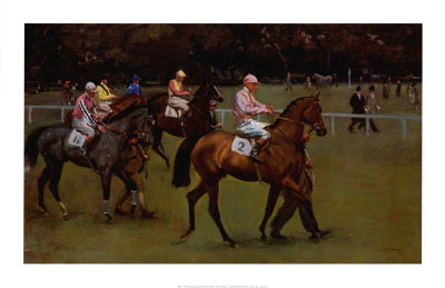 At The Races (Going Out At Kempton) by Alfred James Munnings Pricing Limited Edition Print image