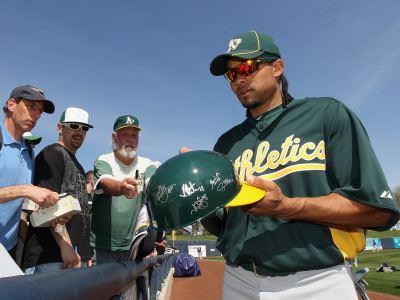 Oakland Athletics V Milwaukee Brewers, Phoenix, Az - March 03: Coco Crisp by Christian Petersen Pricing Limited Edition Print image