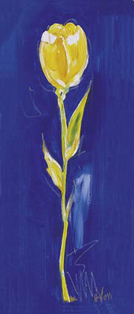 Yellow Tulip On Blue by Heinz Kirchner Pricing Limited Edition Print image