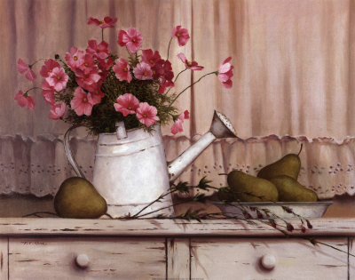 Pink Flowers And Pears by T. C. Chiu Pricing Limited Edition Print image