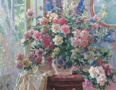 Flowers By The Window by Boris Nicolaiev Pricing Limited Edition Print image