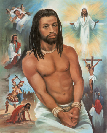 Black Jesus Montage by Vincent Barzoni Pricing Limited Edition Print image