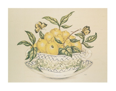 Lemons In A Bowl And Saucer by P. Bowden Pricing Limited Edition Print image