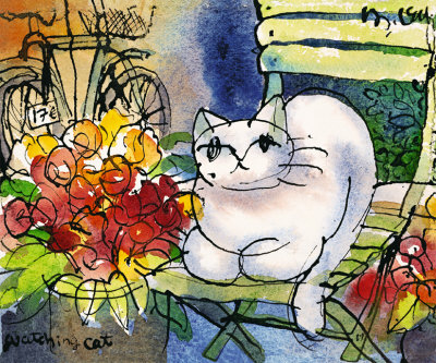 The Watching Cat by Michael Leu Pricing Limited Edition Print image
