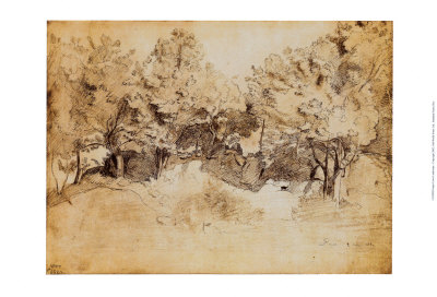 Sepia Corot Landscape by Jean-Baptiste-Camille Corot Pricing Limited Edition Print image