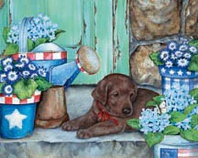 Porch Puppies Ii by Jane Maday Pricing Limited Edition Print image