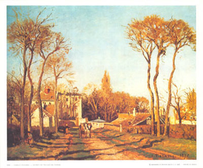 Entrance To The Village by Camille Pissarro Pricing Limited Edition Print image