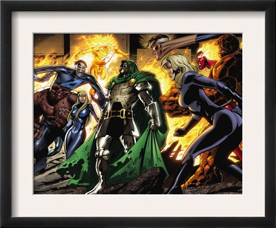 Fantastic Four #553 Group: Dr. Doom, Mr. Fantastic, Thing, Invisible Woman And Human Torch by Paul Pelletier Pricing Limited Edition Print image