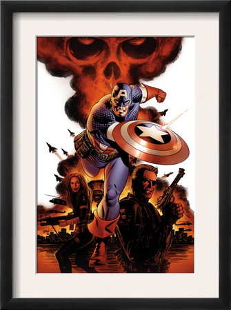 Captain America #1 Cover: Captain America, Nick Fury And Black Widow by Steve Epting Pricing Limited Edition Print image