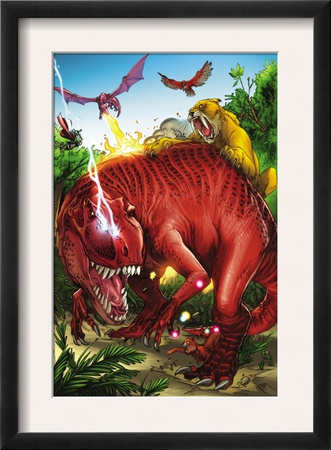 Lockjaw And The Pet Avengers #2 Group: Devil Dinosaur, Zabu, Red Wing And Lockheed by Ig Guara Pricing Limited Edition Print image