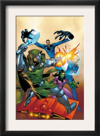 Fantastic Five #2 Cover: Dr. Doom, Mr. Fantastic, Invisible Woman And Lyja by Ron Lim Pricing Limited Edition Print image