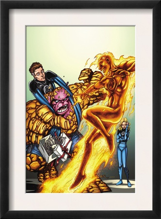Marvel Adventures Fantastic Four #44 Cover: Human Torch And Mr. Fantastic by Tom Grummett Pricing Limited Edition Print image