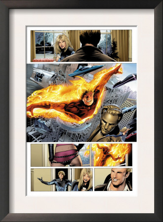 Ultimate Fantastic Four #28 Group: Human Torch by Greg Land Pricing Limited Edition Print image