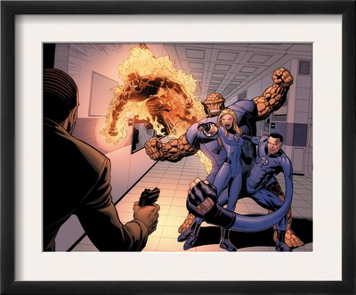 Dark Reign: Fantastic Four #4 Group: Invisible Woman, Thing, Mr. Fantastic And Human Torch by Sean Chen Pricing Limited Edition Print image